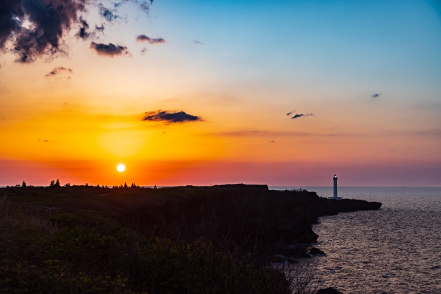 秋　夕日