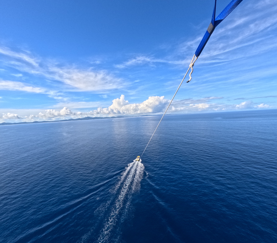 【瀬底島開催/約2時間】11月限定☆事前予約でお得☆ウミガメが棲む瀬底島周辺でパラセーリング！＆バナナボートで行くシュノーケリング《4歳からOK・GoPro撮影データ無料》（No.648）