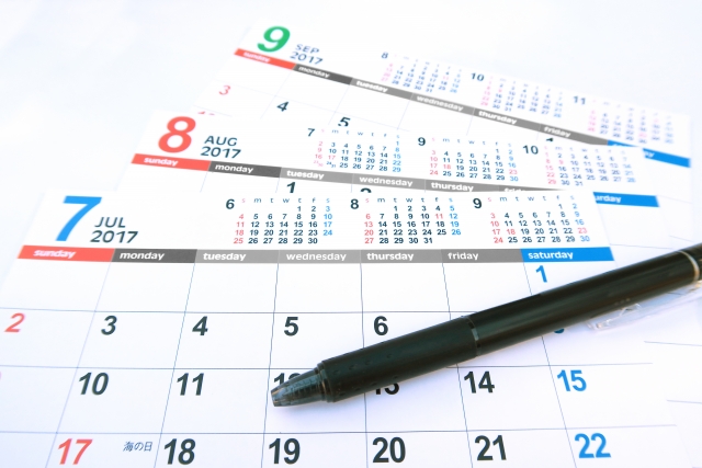 カレンダー7月8月9月　水納島